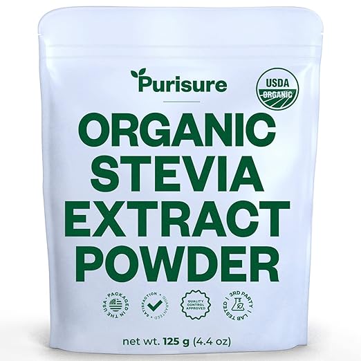 Organic Stevia Concentrated Powder, 125g, Organic Pure Stevia Powder, No Fillers