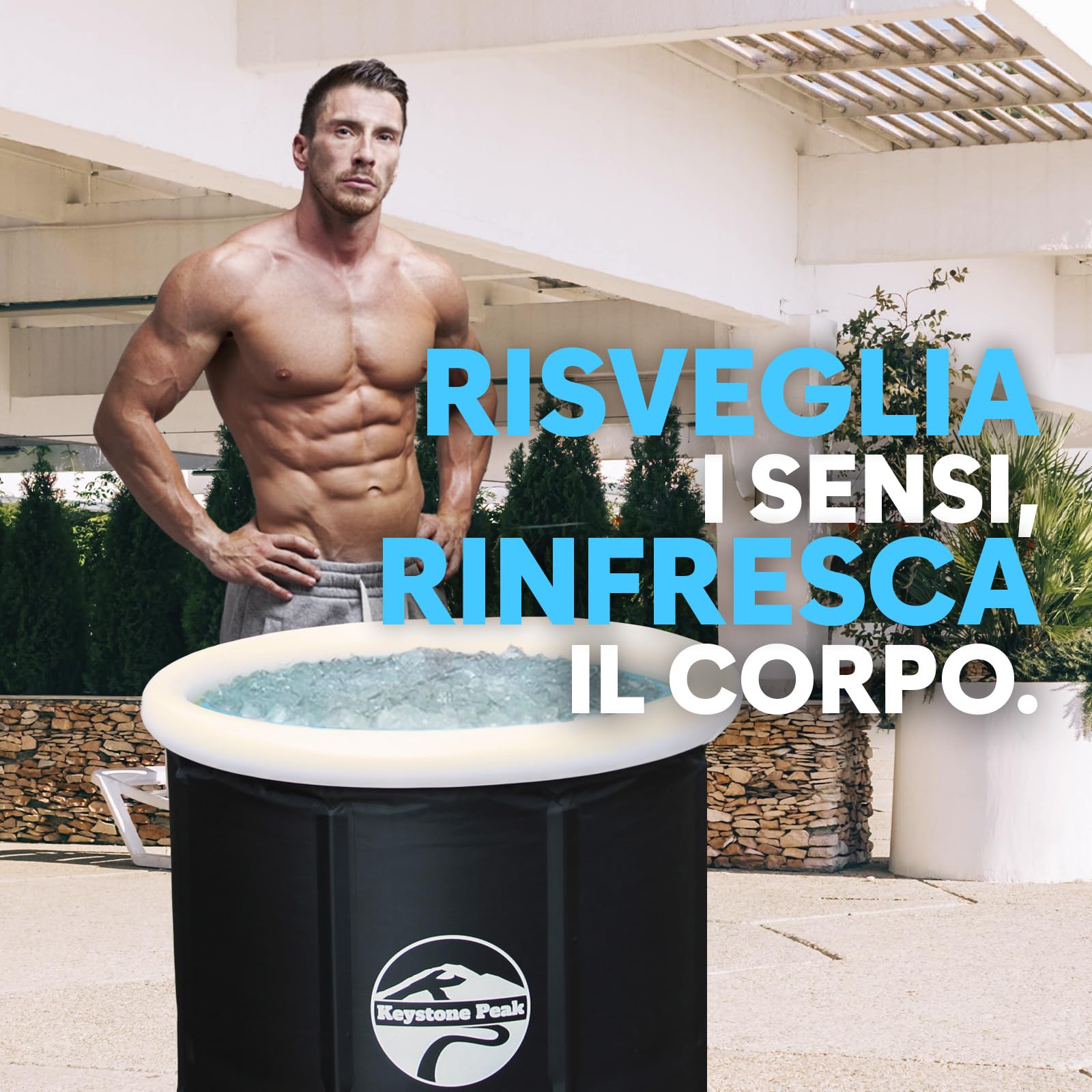 Vasca da bagno a freddo – Vasca da bagno portatile per atleti e adulti – Vasca da bagno gonfiabile per terapia dell'acqua fredda, recupero sportivo e benessere – Uso esterno e interno
