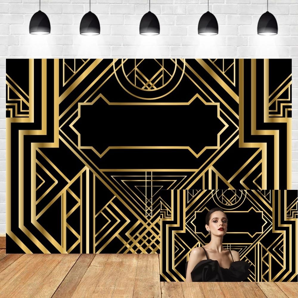 3x2,5m Sfondo di buon compleanno Sfondo fotografico per tappeto rosso nero e oro Sfondo nero per festa di compleanno ruggente Matrimonio adulti ritratto foto studio oggetti di scena