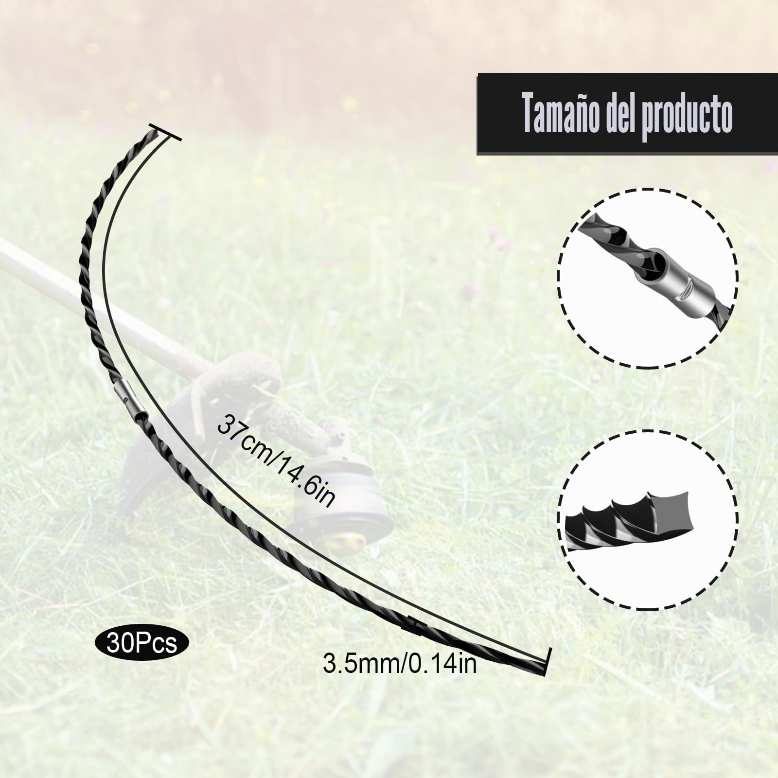 Para Bosch F016800431 Línea de recortadora, hilo de corte extrafuerte, línea de carrete compatible con cortador de cepillo Bosch AFS 23-37, 37 cm x 3,5 mm (20)