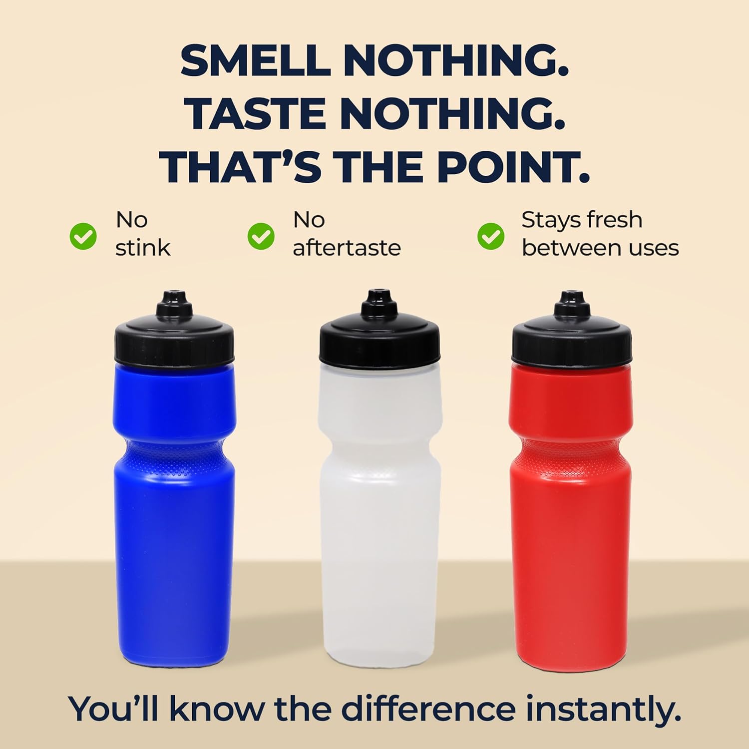 Rolling Sands USA Made 24 oz Sports Squeeze Water Bottles, 8 Pack, BPA-Free, Easy Drink One Way Flow Valve, Fits Most Bike Cages, Dishwasher Safe, Durable, Reusable and Lightweight, Red - Image 2