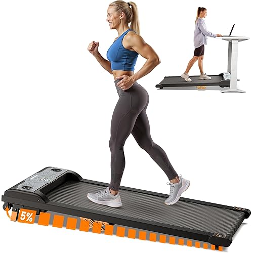 Walking Pad Under Desk Treadmill with Incline, 3-in-1 Portable Walking Jogging Machine with Remote Control, LED Display, Hidden Safety Switch, Compact for Home Office Use
