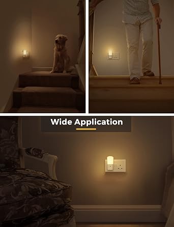 LOHAS-LED Night Light Plug in Wall,Dimmable Night Lights Dusk to Dawn | Warm White 3000K, 5-80LM, Night Light Kids for Children’s Room, Hallway, Stairs, Bedroom [Energy Class F]
