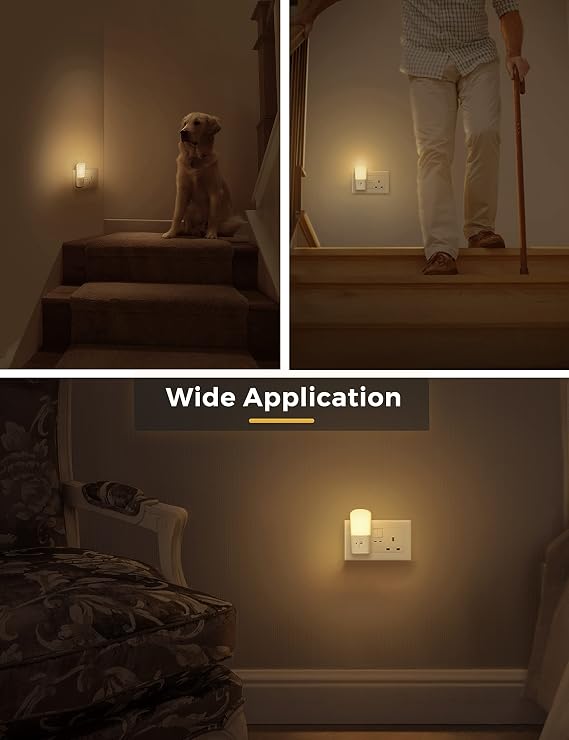 LOHAS-LED Night Light Plug in Wall,Dimmable Night Lights Dusk to Dawn | Warm White 3000K, 5-80LM, Night Light Kids for Children’s Room, Hallway, Stairs, Bedroom [Energy Class F]