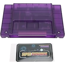 3000 in 1 V1.0 Video Game Cartridge with 8GB Memory Card for SNES Console, Supports Auto Save and Multi Region Games up to 48Mbit ROM Translucent Purple