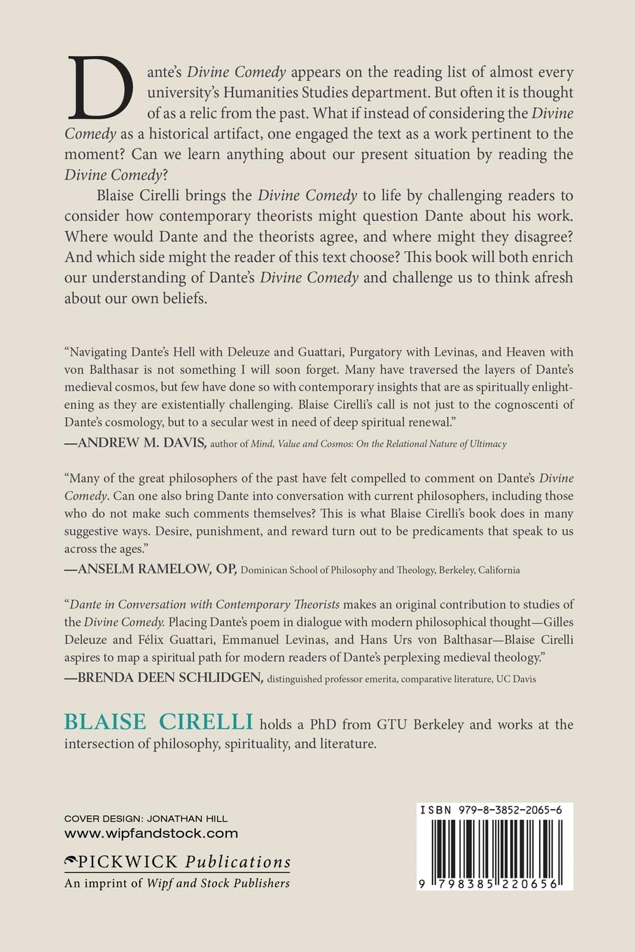 Dante in Conversation with Contemporary Theorists: Insights for the Western Secular Cognoscenti