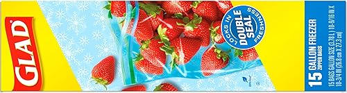 Miniatura 8 de Glad Bolsas de plástico con cremallera para congelador, galón, 15 unidades (el paquete puede variar)