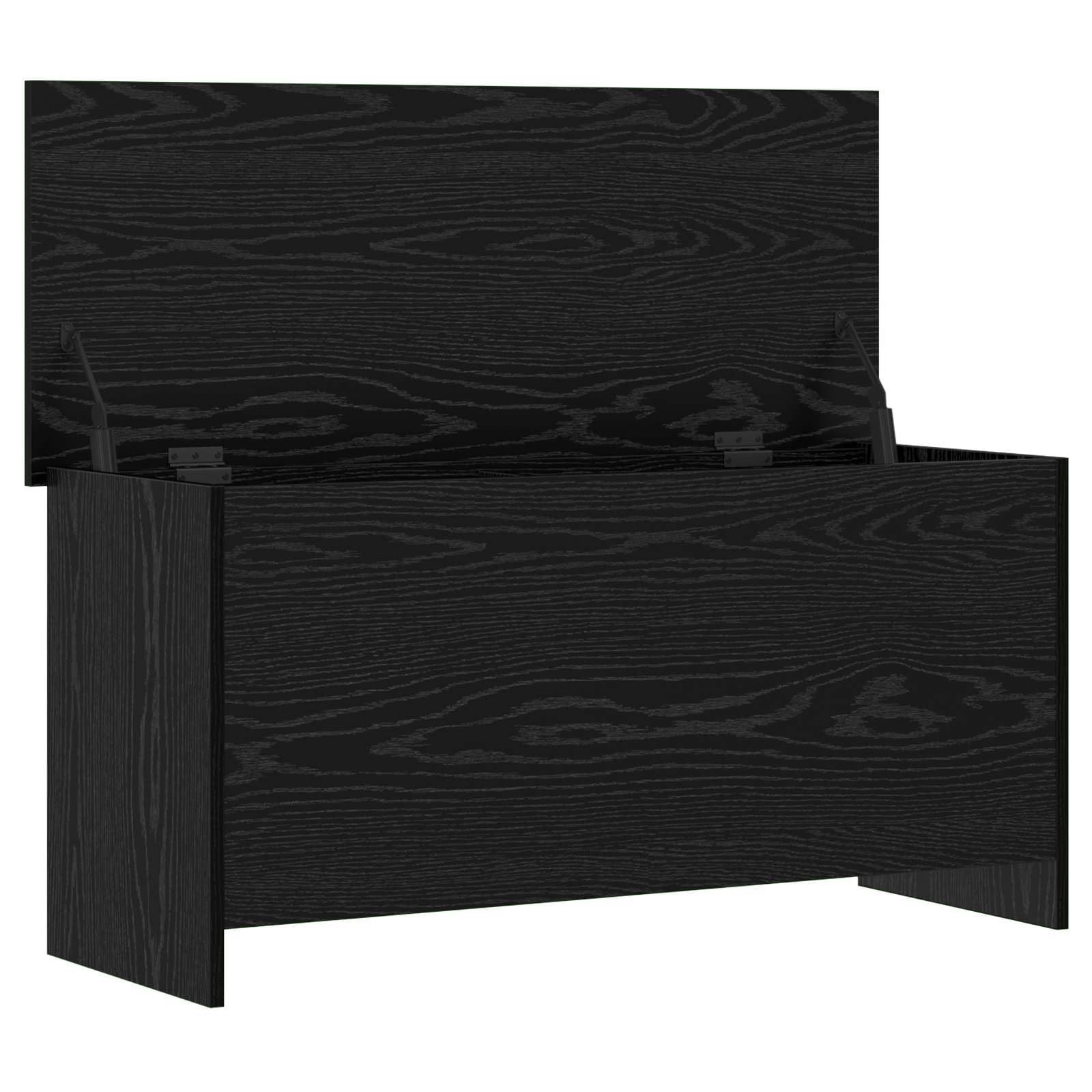 Cassapanca in rovere nero, 100 x 40 x 50 cm | legno, design rettangolare, facile da montare, facile da pulire con un panno umido