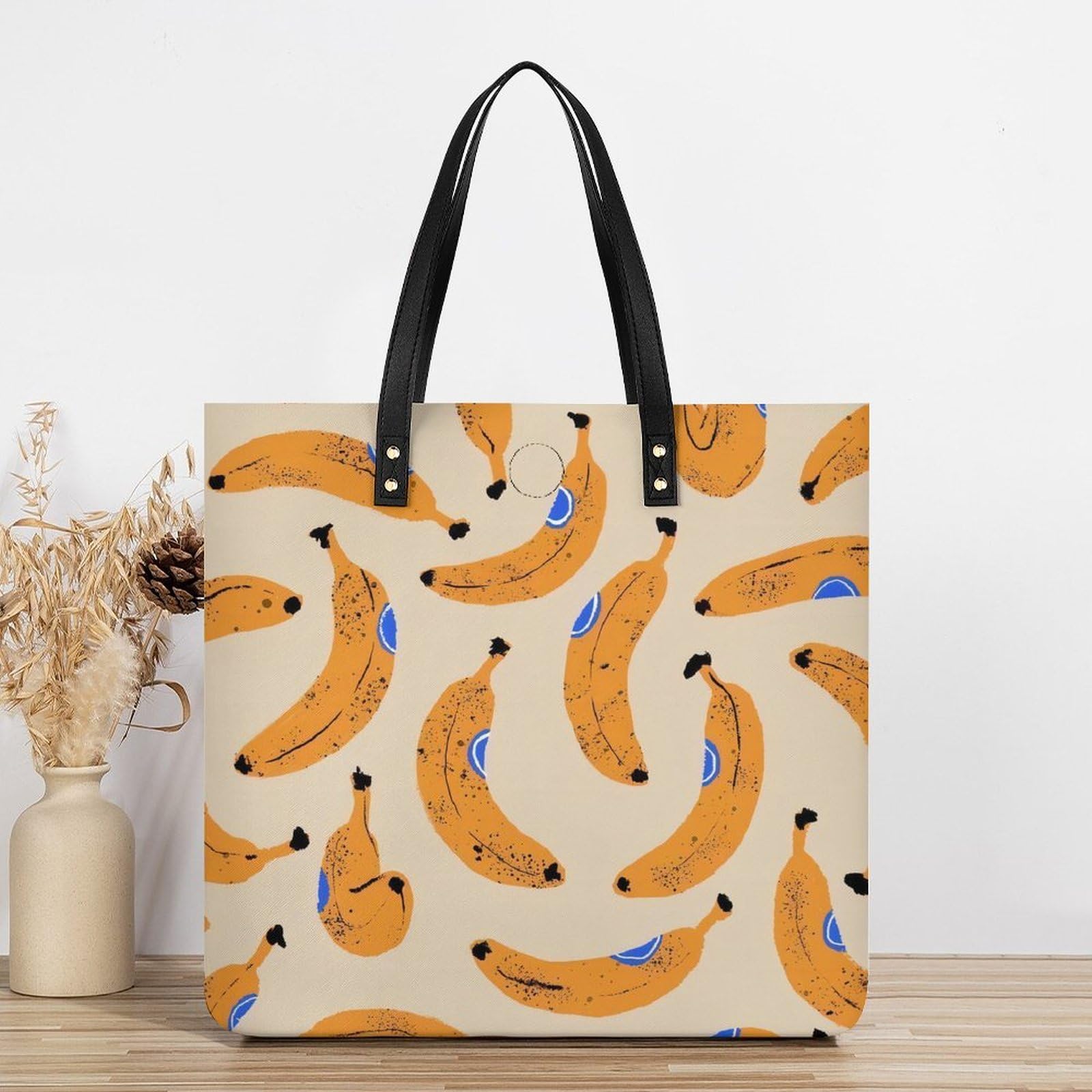 Amazon.co.jp: トートバッグ オレンジイエロー 果物 バナナ 柄