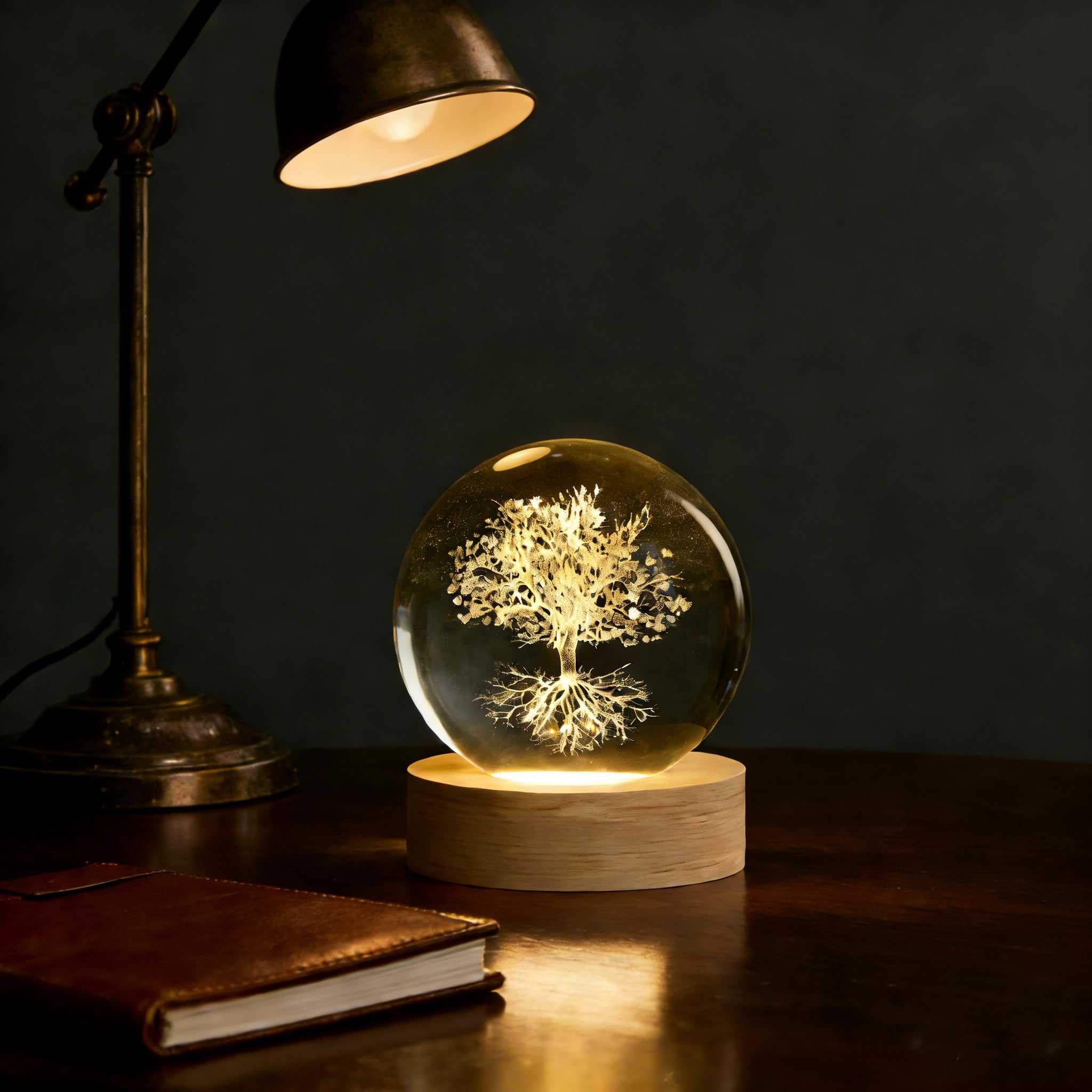 XIANNVXI Albero della Vita Ornamento Palla di Cristallo Fermacarte Albero della Vita Regali Fermacarte Decorazione per Camera da Letto Ufficio Eccentrico Novità Spirituale inaugurazione della casa