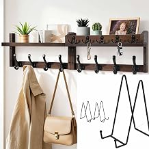 10 Inch 3 Pack Table Easel and 33.86" Wall Mounted Coat Rack with Shelf