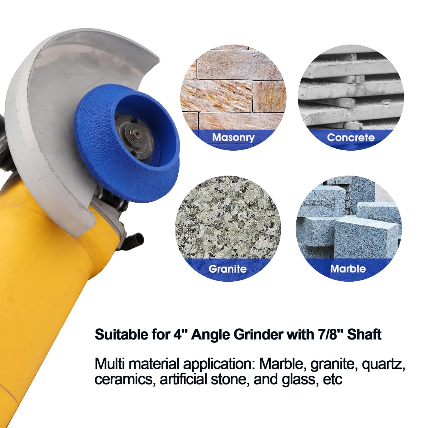Diamond Profile Wheel 3 Inchx7/8 x20mm, 2Pcs HIGHDRIL Demi-bullnose Edge Abrasive Grinding Wheel Vacuum Brazed Diamond Grinding Disc for Tile,Quartz,Marble,Granite,Ceramic,Artificial Stone