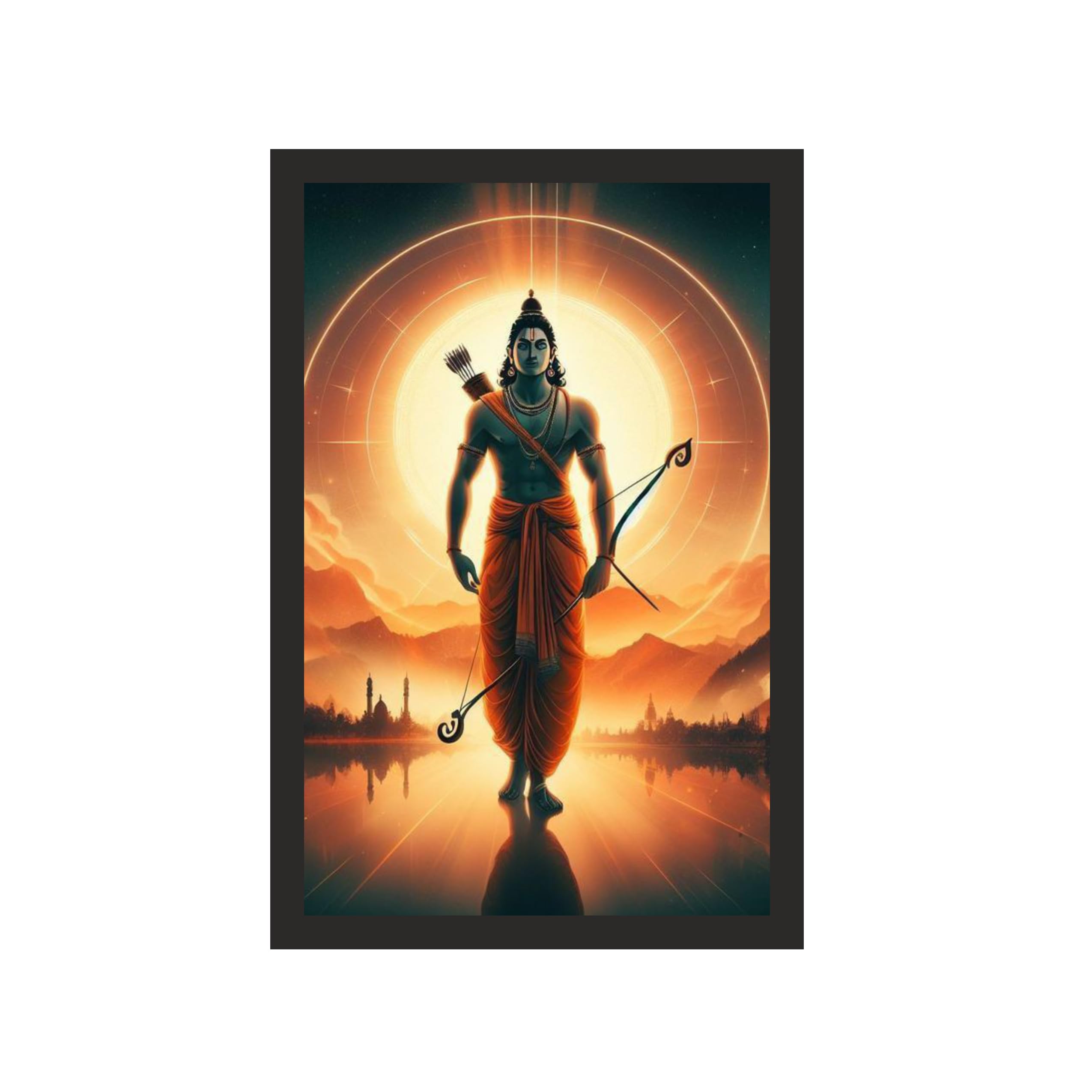 Divine Lord Ram Framed Art, 24x36,