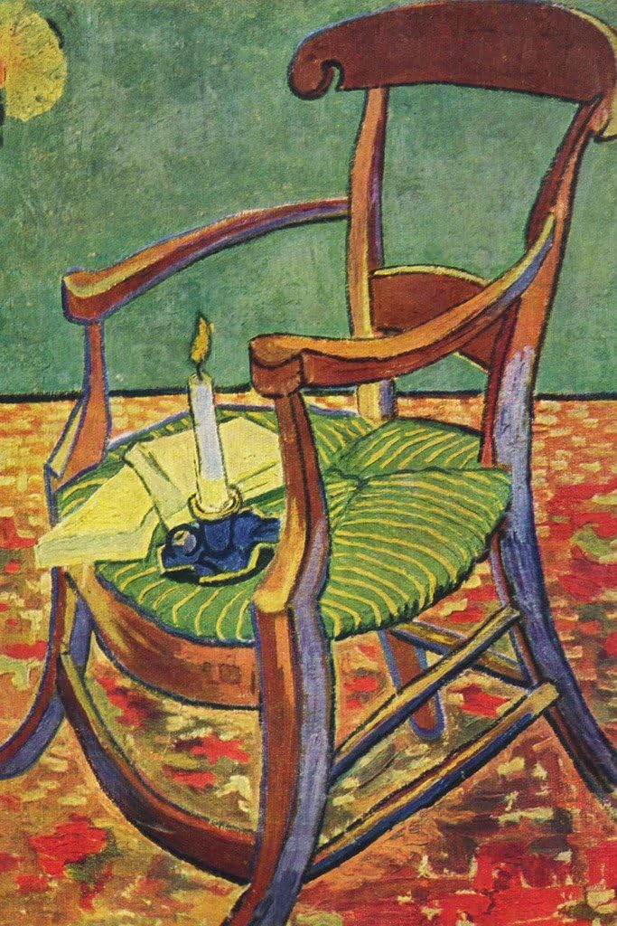 Laminated Vincent Van Gogh Paul Gauguins Armchair Van Gogh Wall Art Impressionist Portrait Painting Style Fine Art Home Decor Smoking Furniture Realism Romantic Art Poster Dry Erase Wall Art 24x36