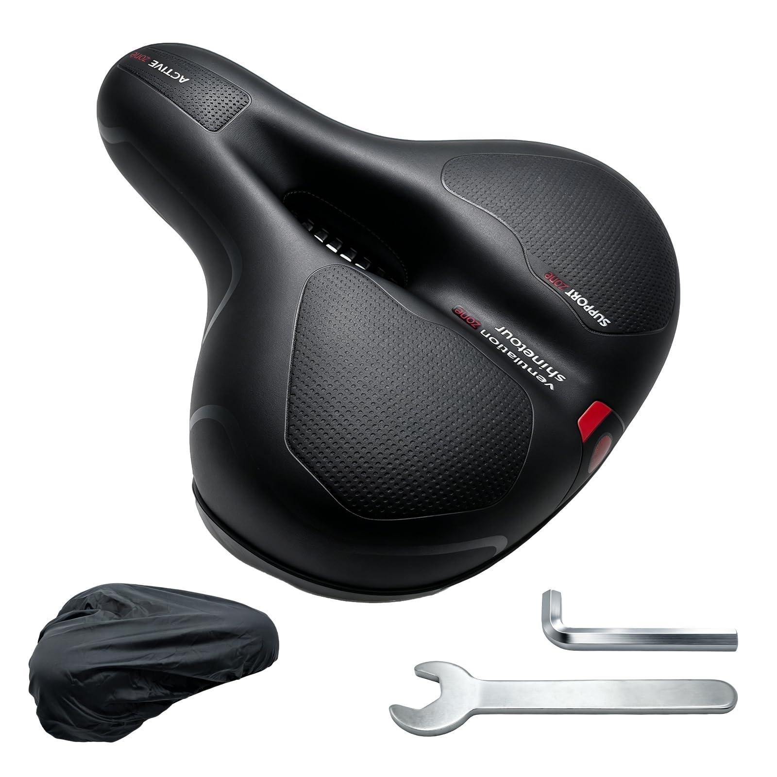 Fahrradsattel Herren Damen Bequem Weich, Fahrrad Sattel Bequem Gelsattel, Weich Memory Foam MTB Rennrad 26 * 21cm Atmungsaktiv Wasserdicht