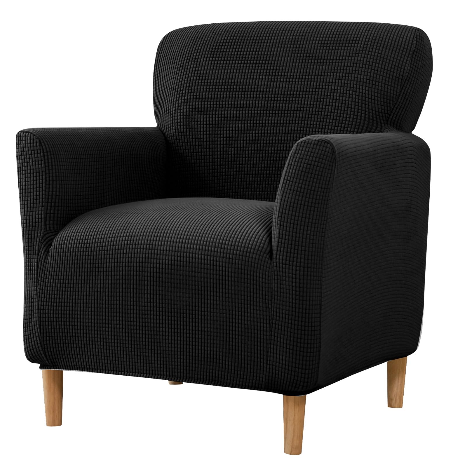 Wsetyy Armchair Covers Banquet Slipcovers, Armchair Slipcovers Non-Slip, Stretch Arm Chair Covers for Living Room Sofa Armchair Protector (Black)