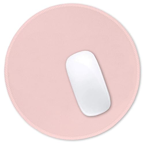 Hsurbtra Mouse Pad, Premium-Textured Small Round Mousepad 8.7 x 8.7 Inch Pink, Stitched Edge Anti-Slip Waterproof Rubber Pretty Cute Computer Mat for Office Home Gaming Laptop Men Women Kids - Pink - Round (8.7" x 8.7")