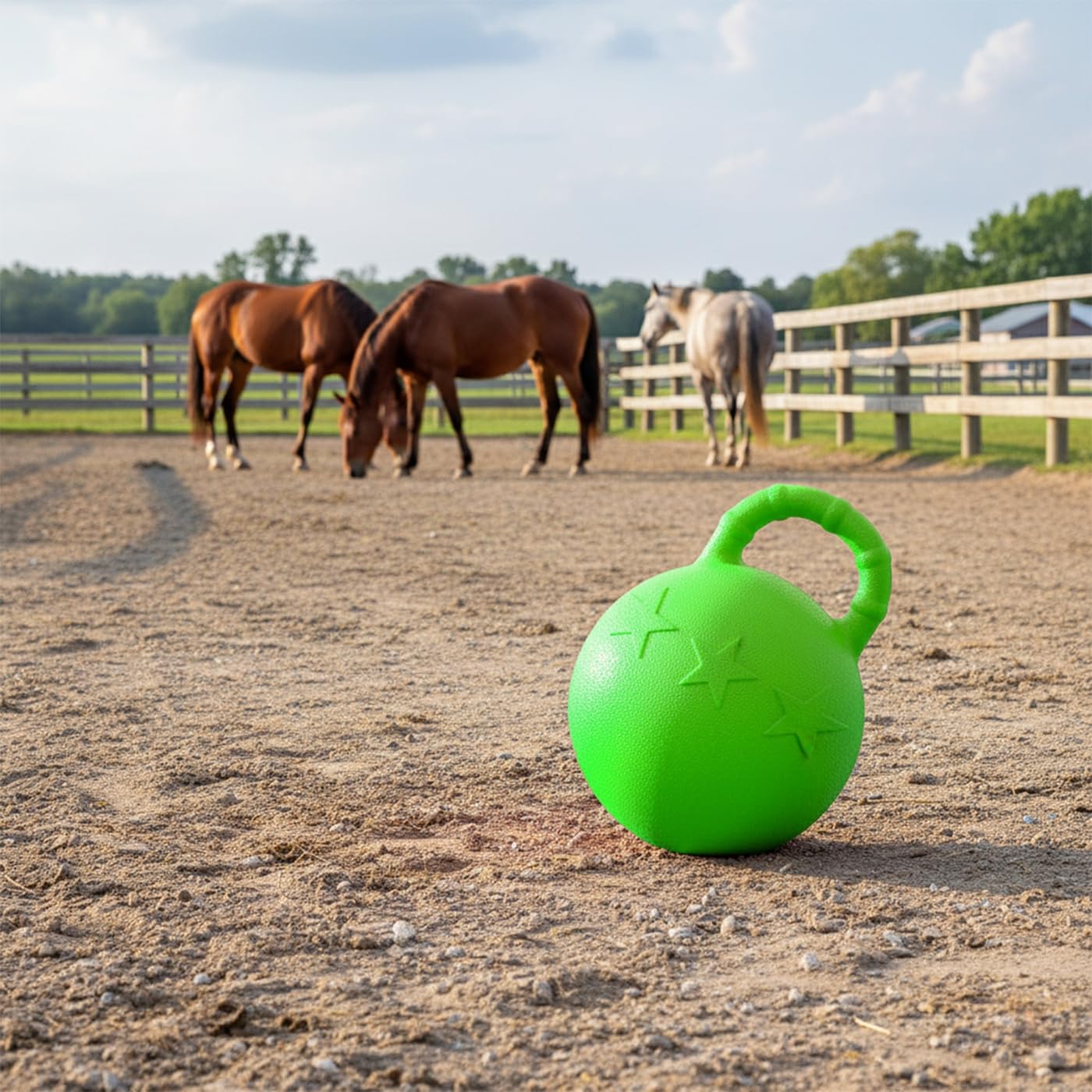 VOSS.farming Spielball mit Griff für Pferde 25cm grün Eva Kunststoff Beschäftigungsspielzeug