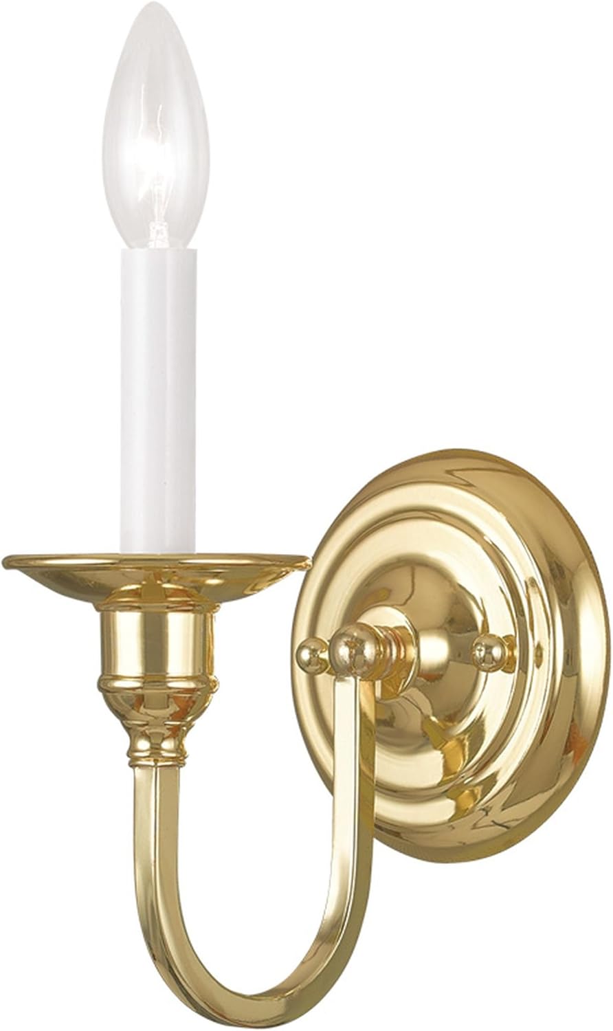 Livex Lighting 5141-02 Cranford 1-Light Wall Sconce, Polished Brass