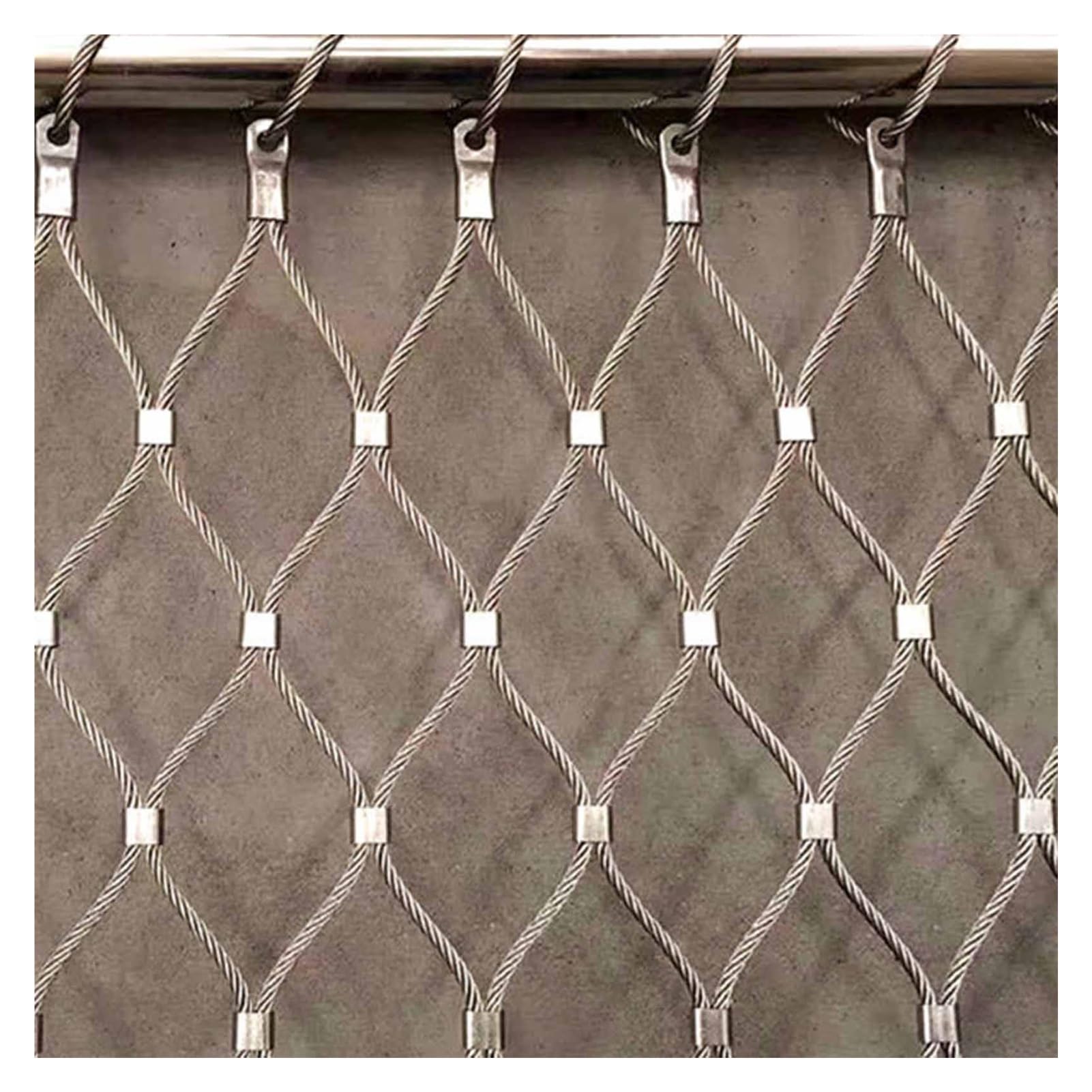 304 Edelstahl-Seilnetz, Flexibles Seil-Geländer-Netz, 5cm/2mm Sicherheitsnetz, Geflügelzuchtnetz, Sicherheitsnetze für Geländer(1.5x5m)