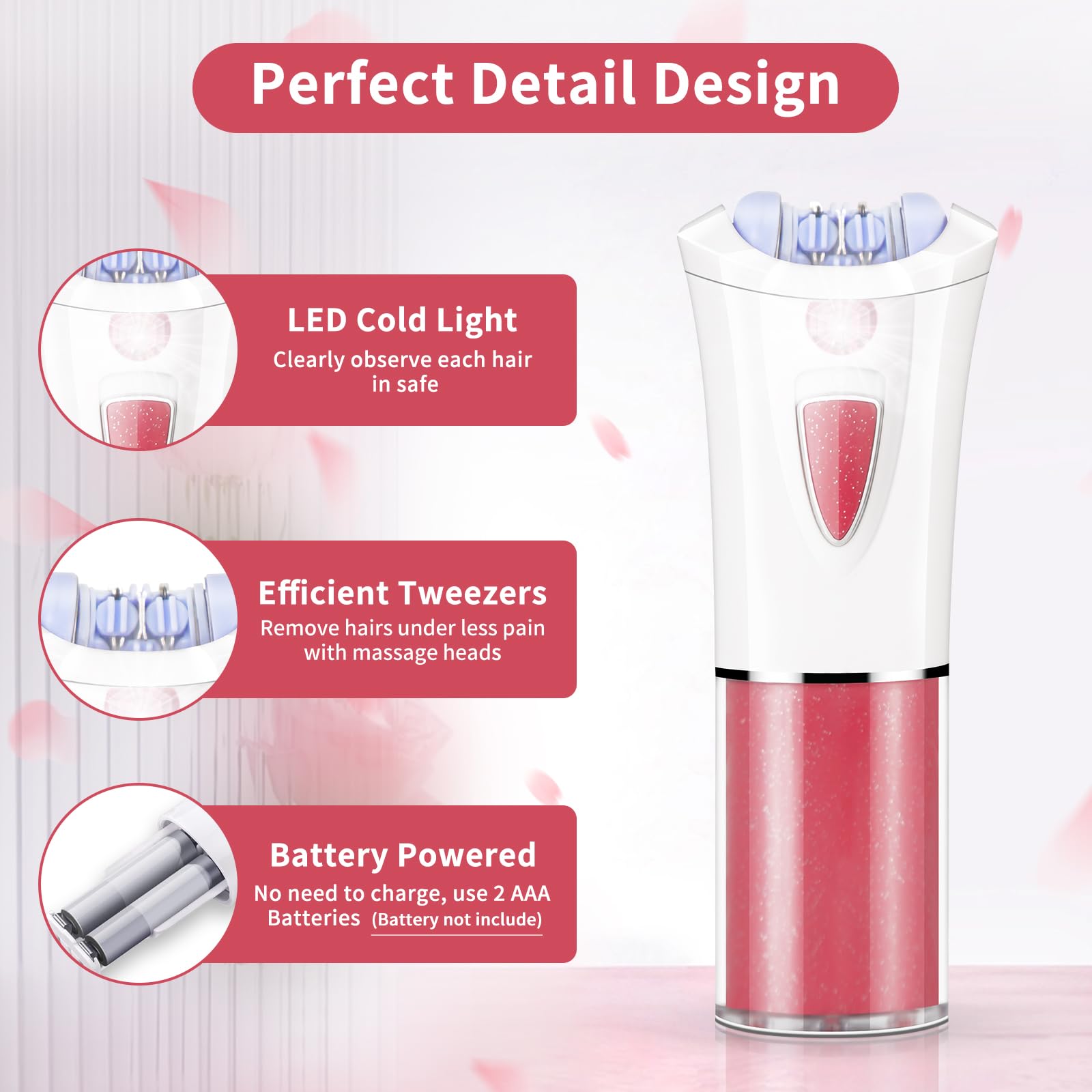 Depiladora Mujer,Removedor de vello facial para mujeres con luz LED