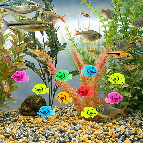 Miniatura 9 de TINKSKY 10 piezas de plástico artificial móvil flotante decoración para acuario pecera (patrón de color aleatorio)