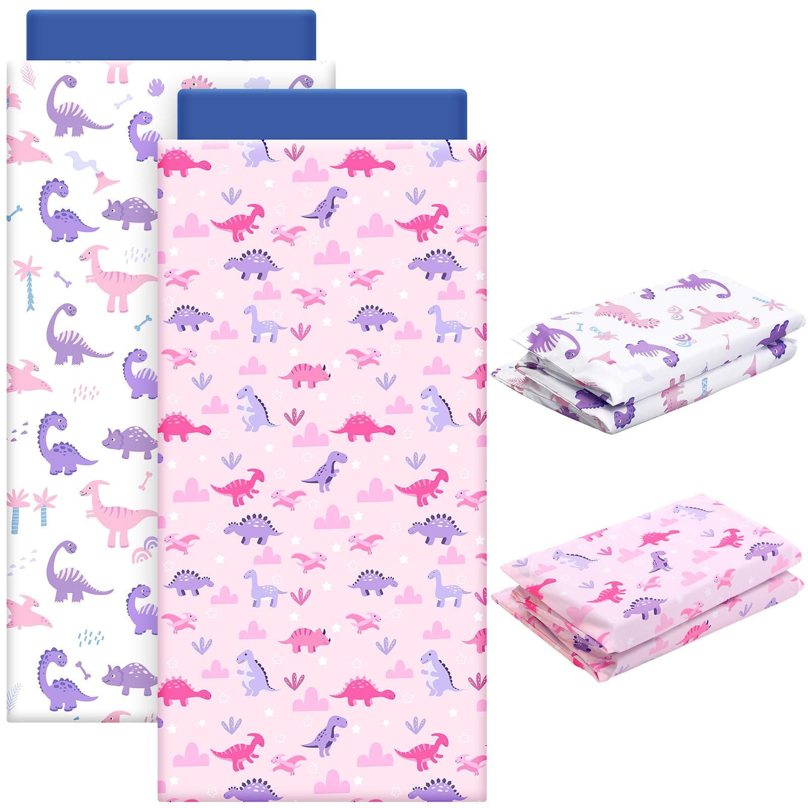 CroBlissful 2 Pcs Nap Mat Cover for Toddler Sheet 47 x 21 Inch Kids Nap Mat Covers Daycare Sewn in Flap Design Pastel Sleeping Microfiber Sheet for