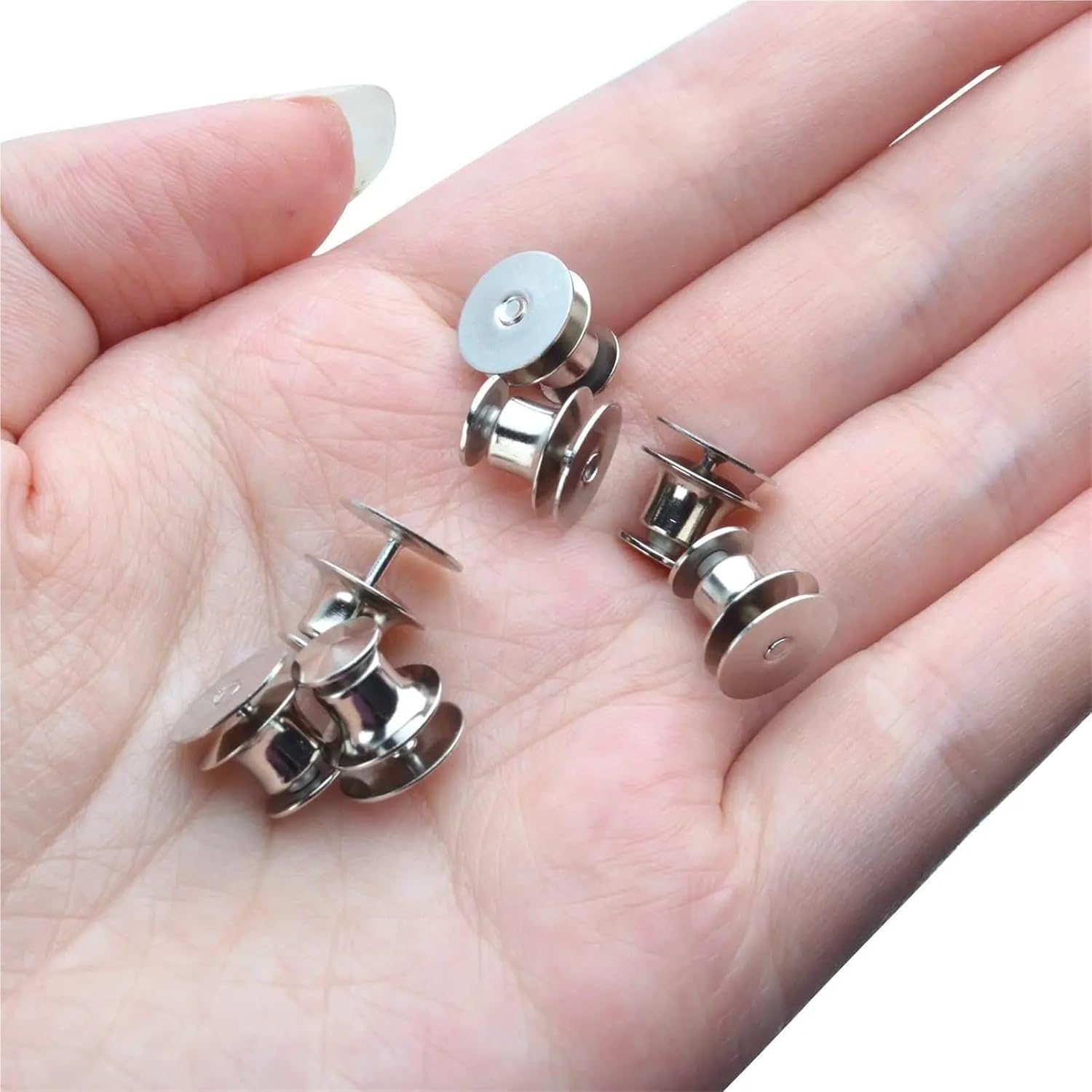 Pin Backs for Crafts 100 Pcs Metal Locking Pin Back Keepers for DIY Brooch Enamel Lapel Tie Hat Badge Insignia Jewelry Supplies(Golden)