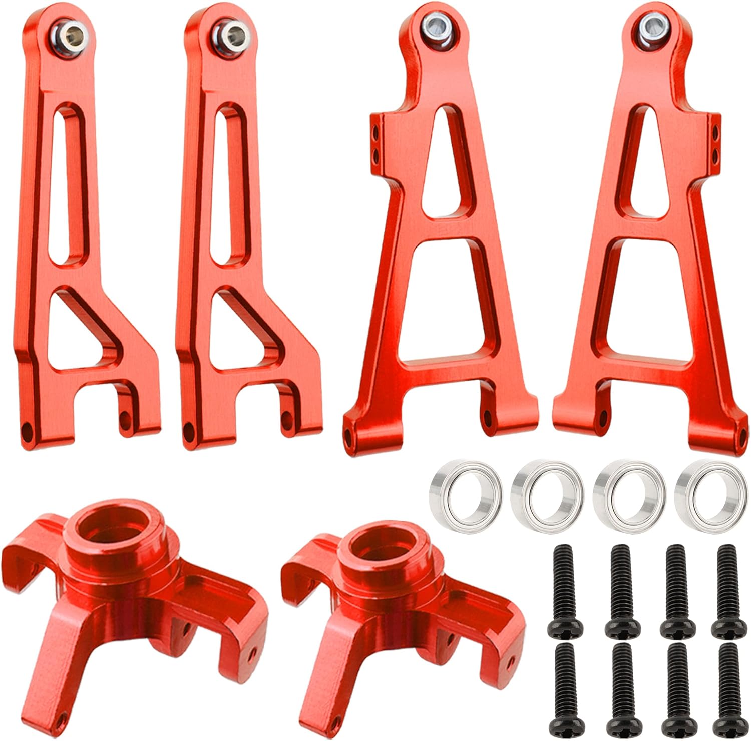Front Upper Suspension Arm 16210 and Lower Arm 16220 and Steering Block 16230 and Replacement Spare Parts for H16BM H16GT H16DR JC16EP H16R H16E 16208 16209 16210 1/16 Scale RC Car Trucks