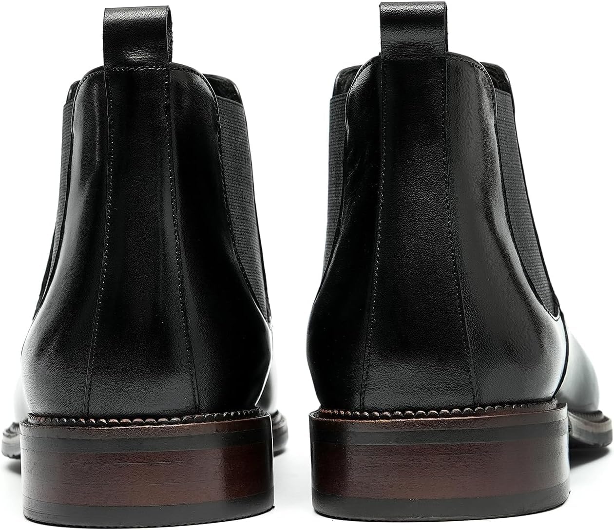 Męskie Sztyblety Botki Wysokie Skórzane Buty, Black, 5 UK