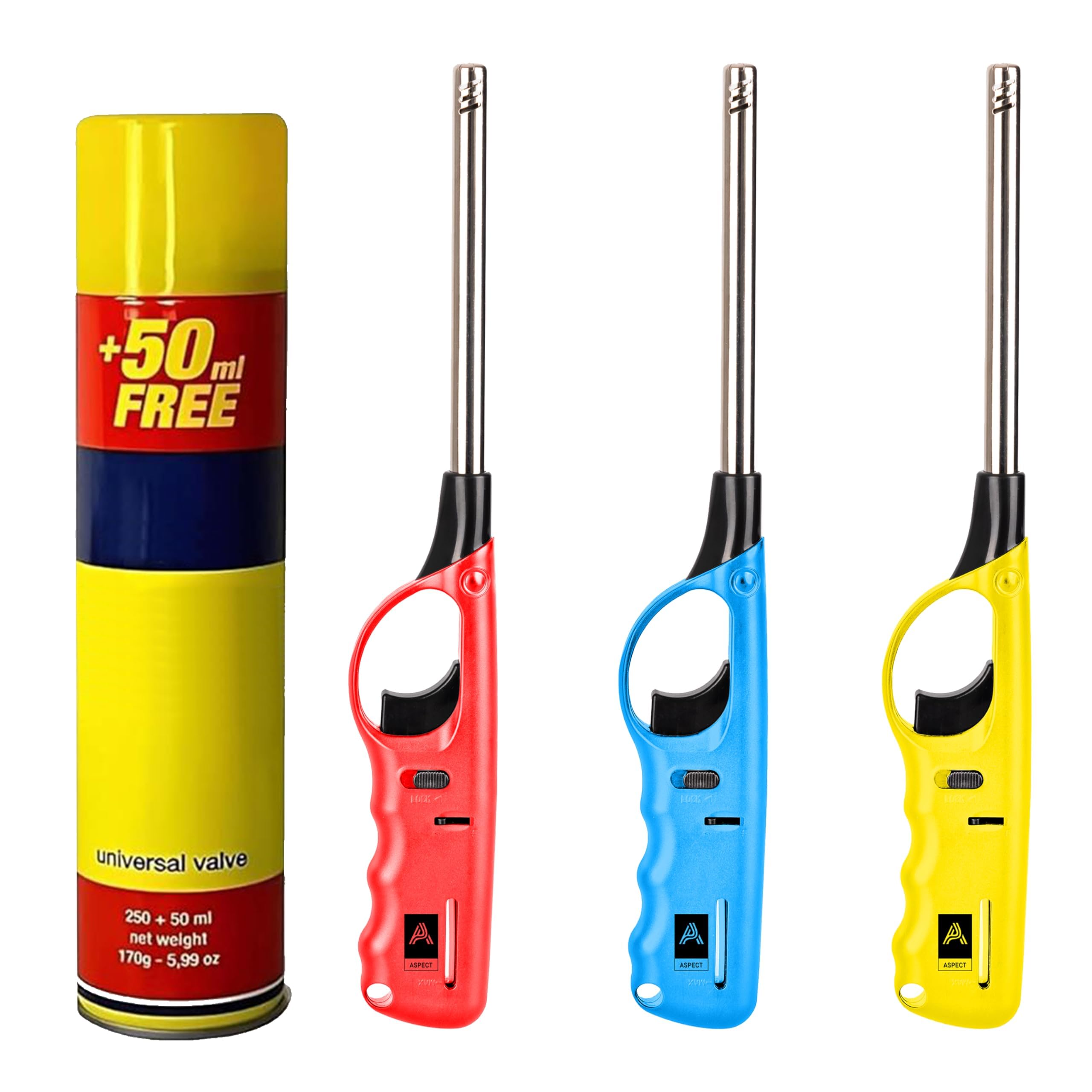 X3 Refillable BBQ Lighter – Adjustable Flame, Clipper Gas, Multi-Use for Kitchen, BBQ, Candles, Camping (Set of 4)