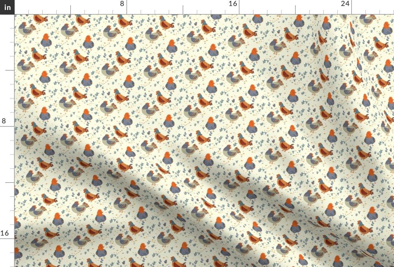 Spoonflower Fabric - Chickens Farm Country Birds Easter Roosters Animal Printed on Minky Fabric by The Yard - Sewing Baby Blankets Quilt Backing Plush