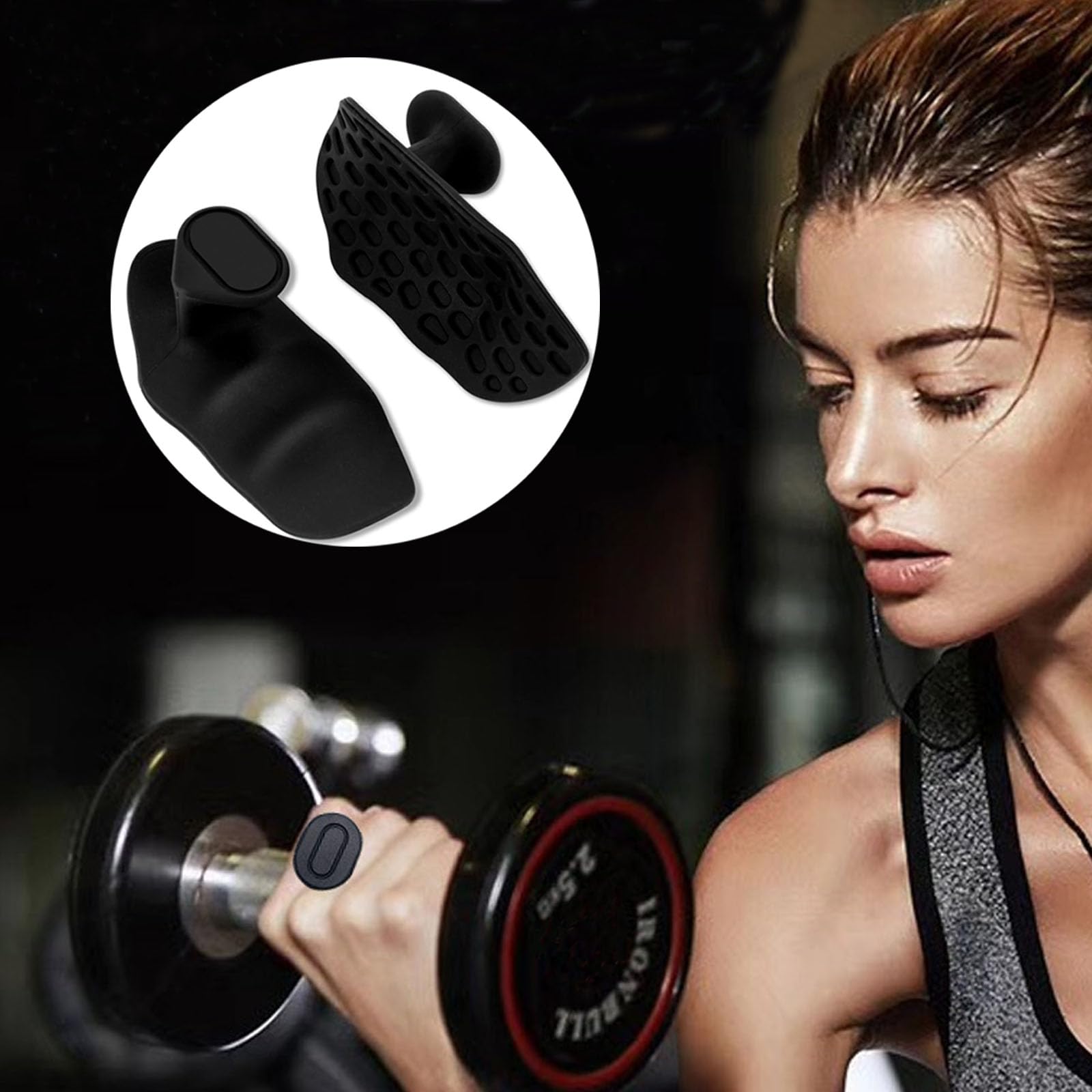 FDFIT Rubber Gym Grips - Durable Fingerless Workout Gloves