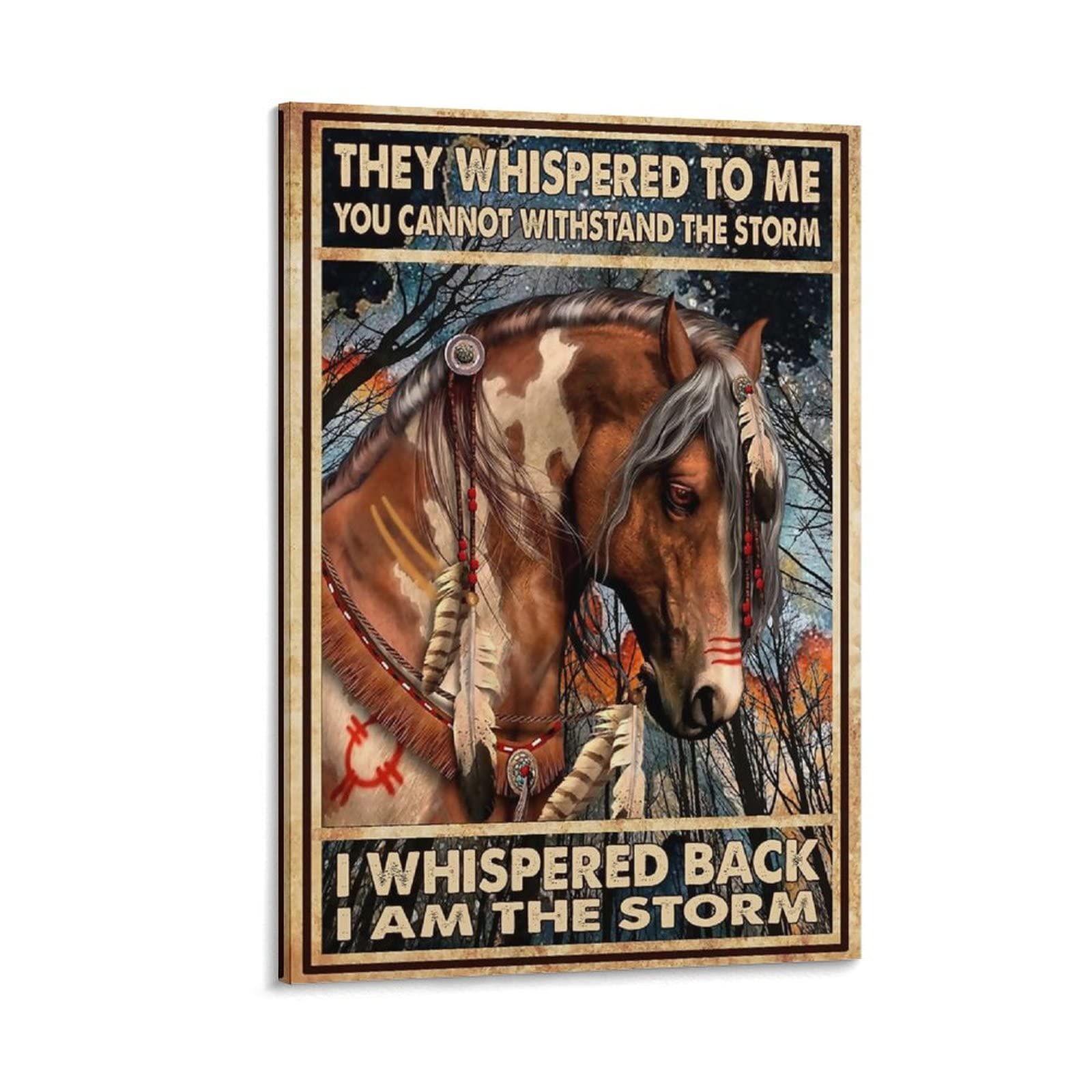 Retro Posters Animal Posters Ljx I Whispered Back I Am The Storm Poster Decorative Painting Canvas Wall Art Living Room Posters Bedroom Painting 16x24inch(40x60cm)