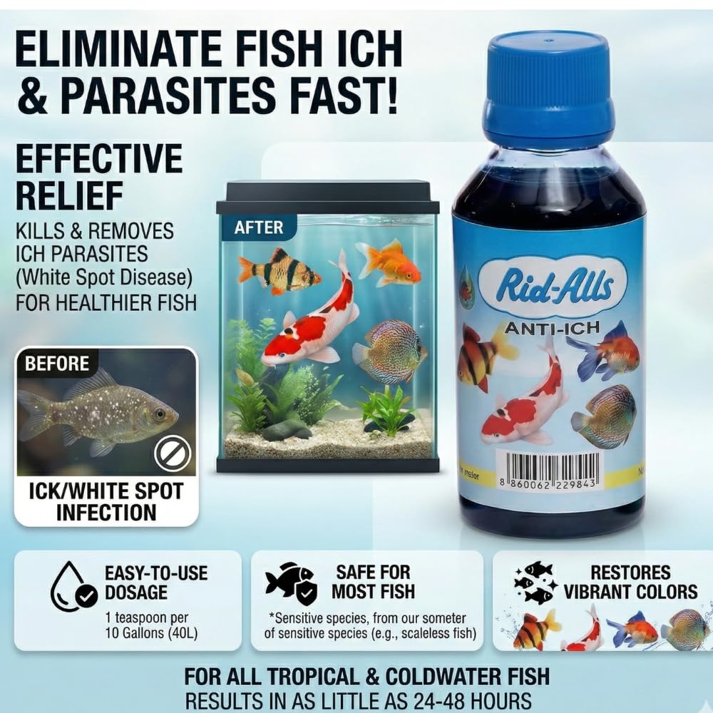 AKSHAT ENTERPRISES Rid Alls 3 in 1 Fish Medicine Pack (180ml) 60ml Each (Anti Chlorine, Anti Ich, General Aid)