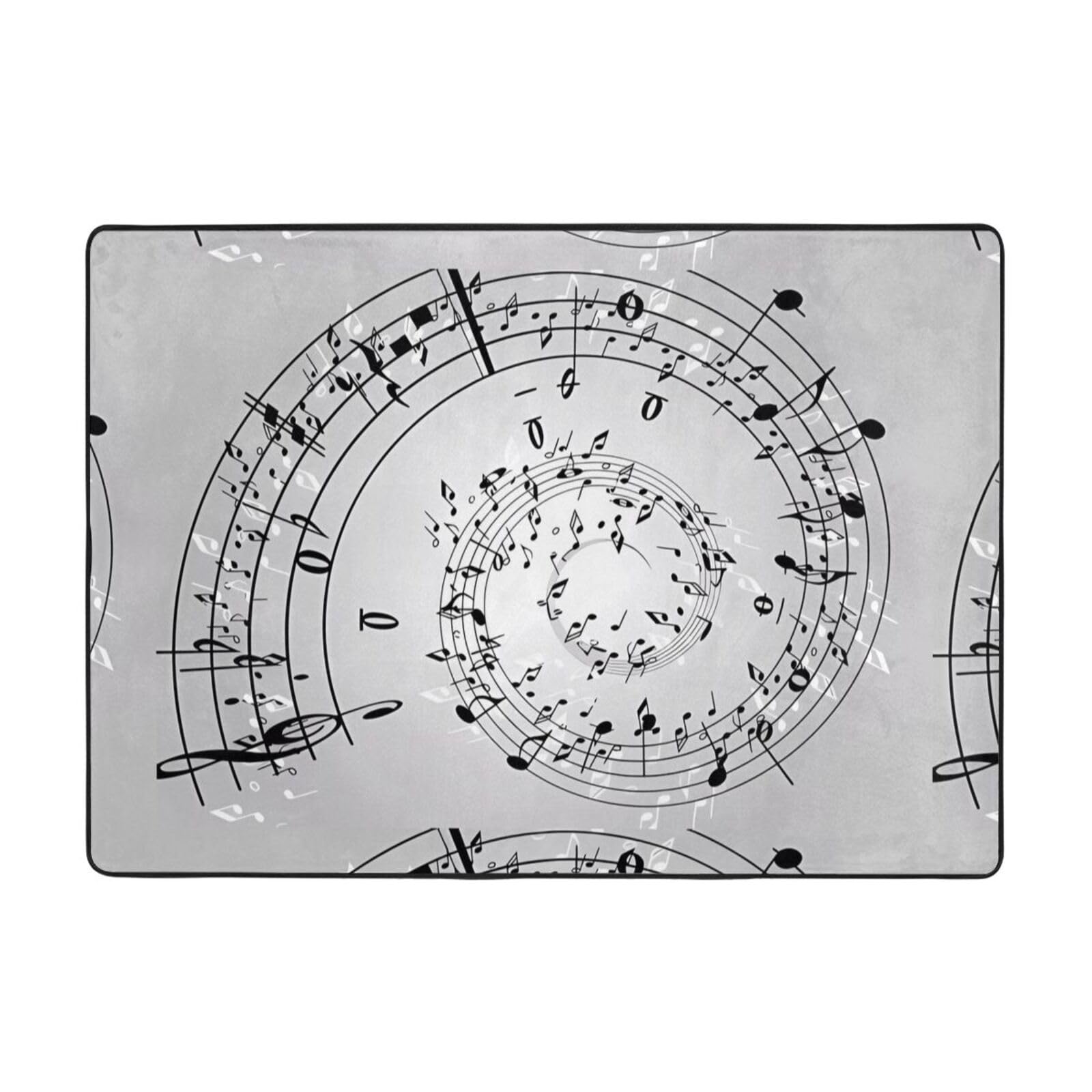 Alfombra de notas musicales para crear un rincón de lectura acogedor en casa