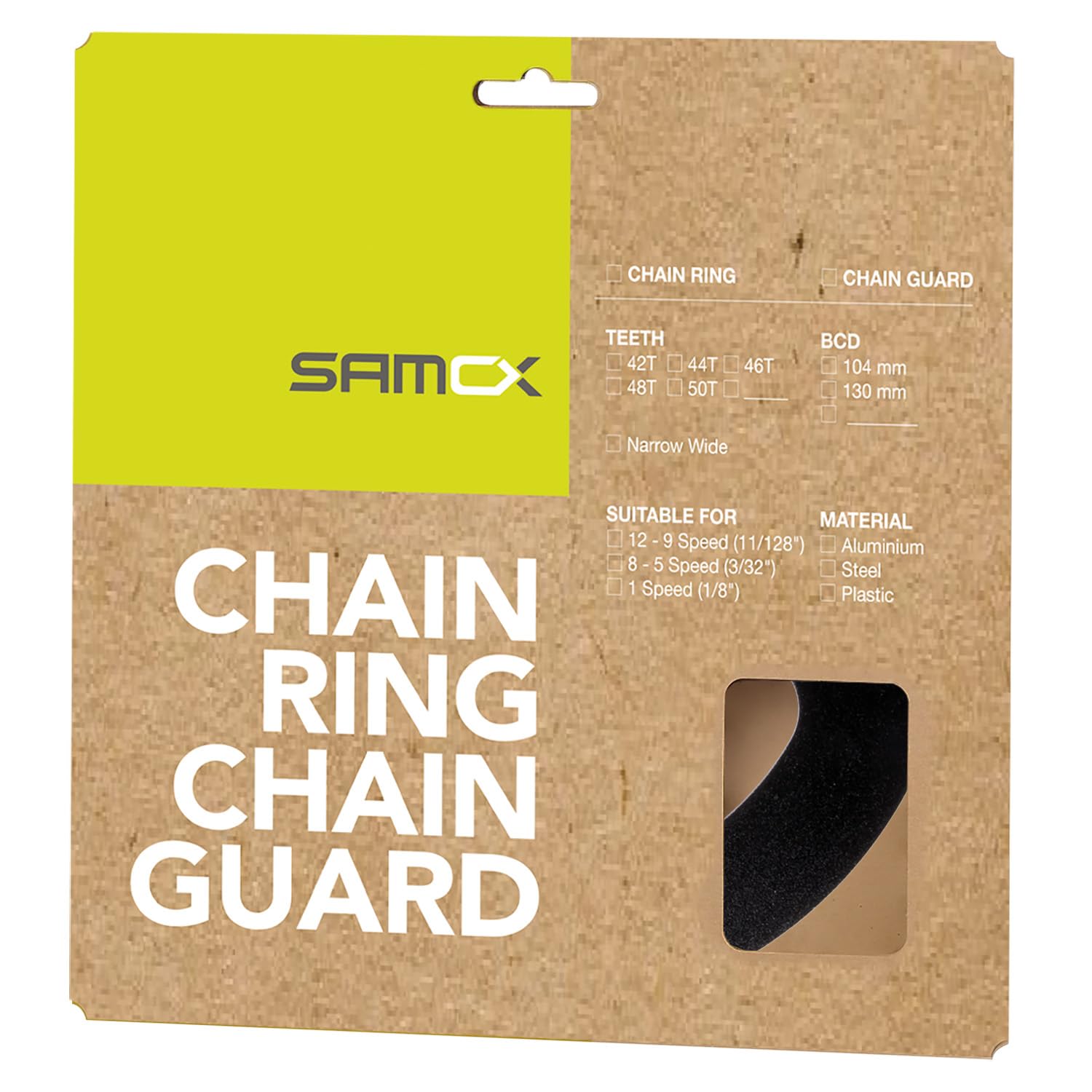 Samox chain guard, aluminium, black anodised, bolt circle 104 mm, 44 teeth, CHAINGUARD 104SL
