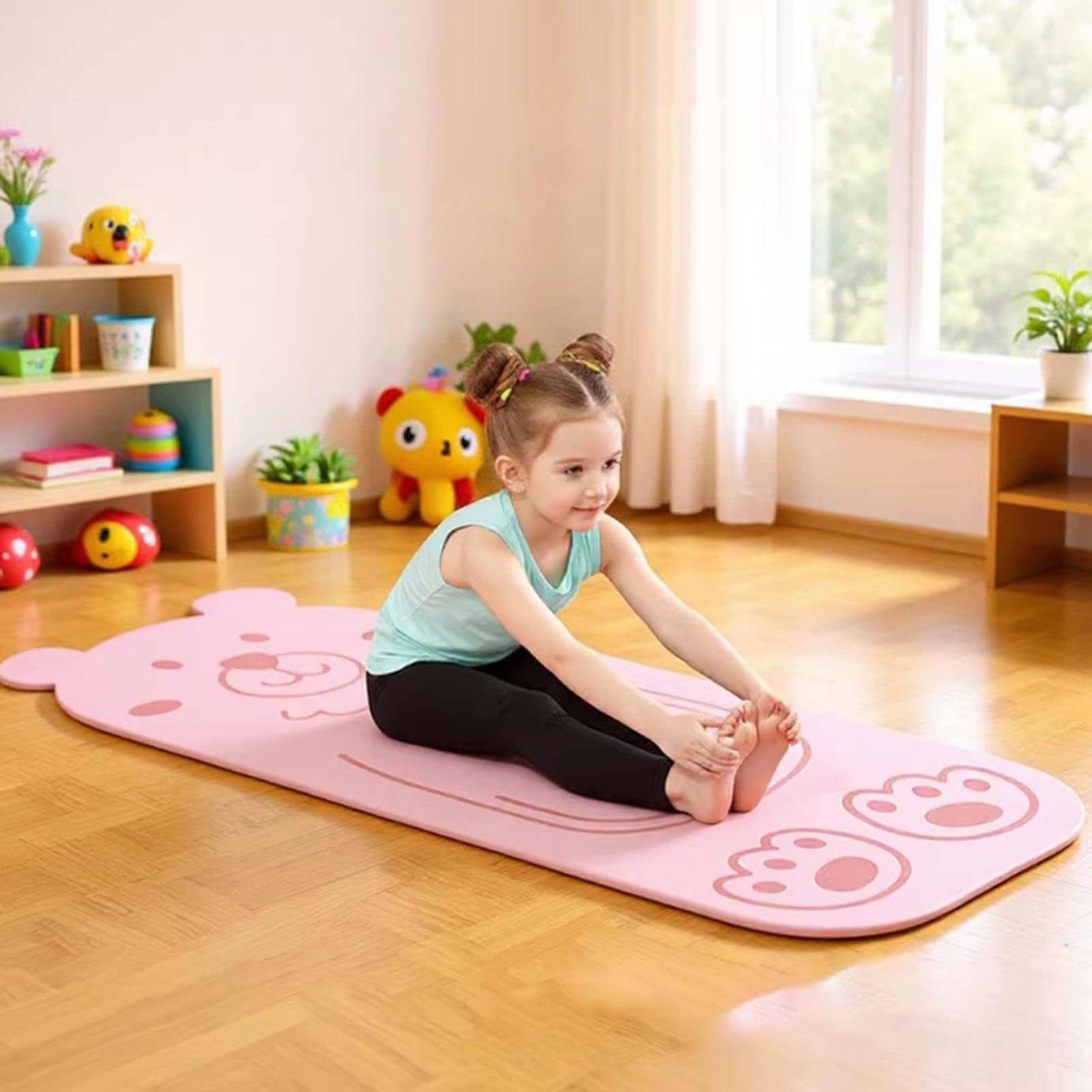 Alfombrilla de yoga | Alfombra para entrenamiento con estampado de animales de dibujos animados | Pilates Mat de interior | para casa, gimnasio, salón, dormitorio, dormitorio, estudio, fitness