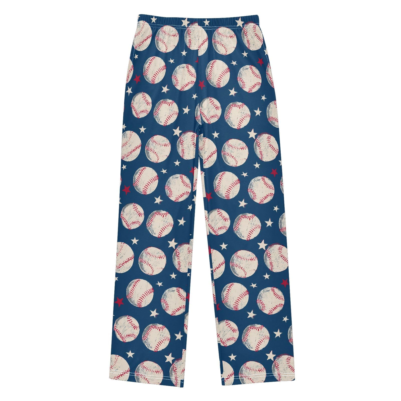 Pantalon de pyjama pour garçon motif baseball doux et confortable avec 2 poches