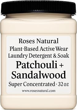 Patchouli + Sandalwood Active Wear Laundry Detergent & Soak Plant-Based Sports Laundry Powder for Synthetic & Stretch Fabrics, Powered by Enzymes, Made in the USA