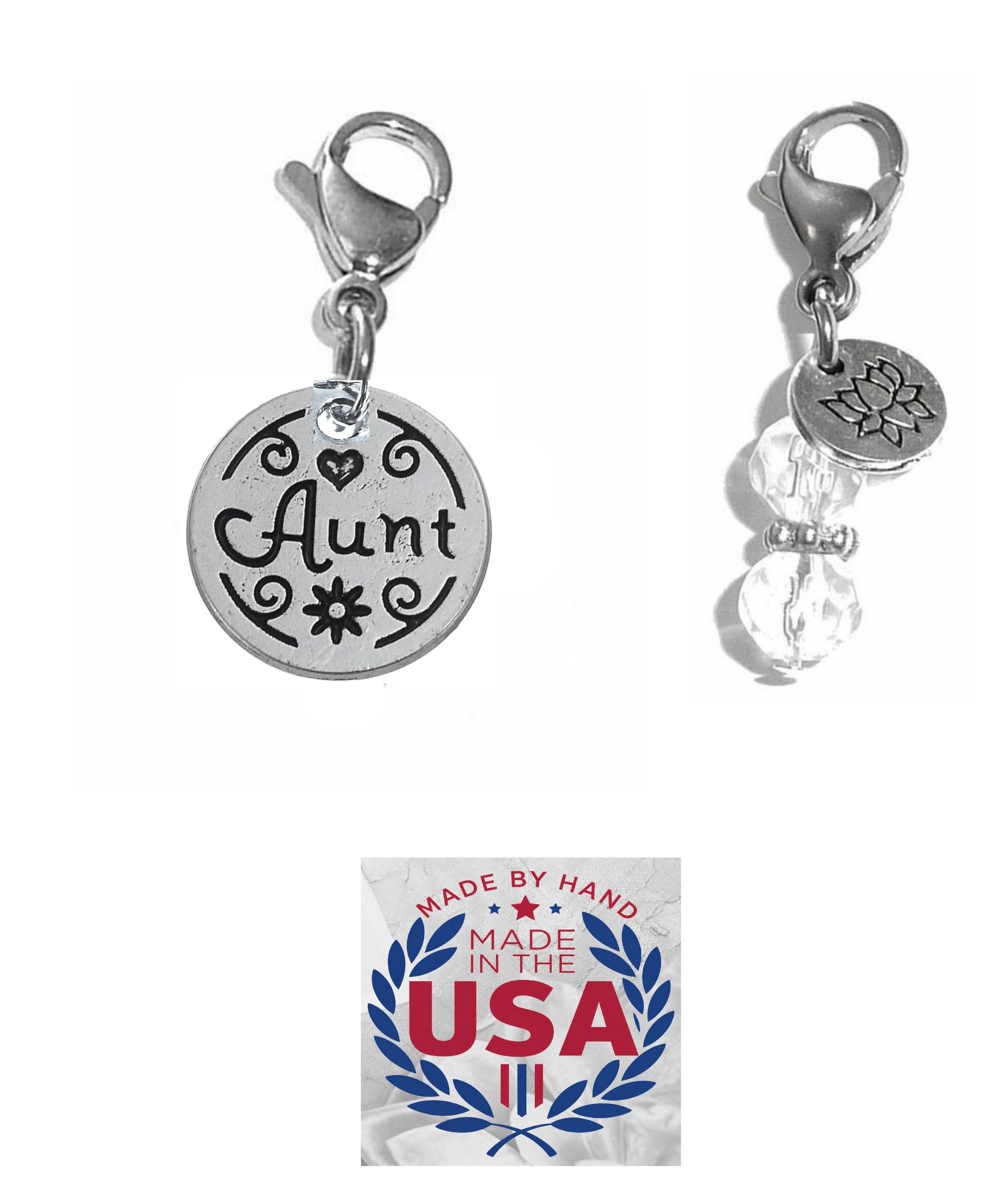 Hidden Hollow Beads Clip On Charm for Purse, Handbag, Keychain, Zipper Pull, Backpack, Jewelry Accessory, USA