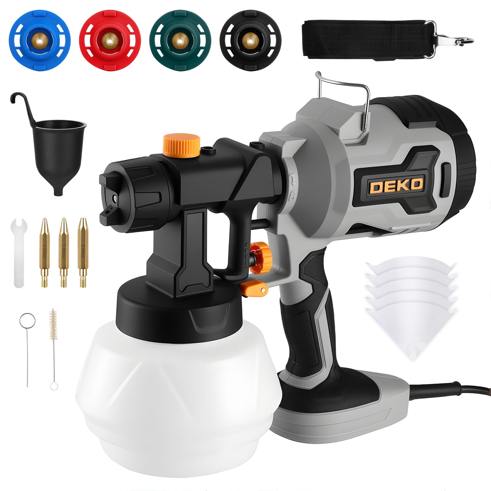 DEKO Farbsprühsystem Wandfarbe 550W mit 4 Kupferdüsen & 1200ml Tank