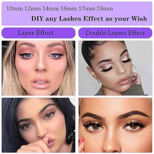 Miniatura 5 de 60 racimos de pestañas en forma de V, racimos de pestañas de pelo de visón sintético, extensiones de pestañas individuales, pestañas individuales,