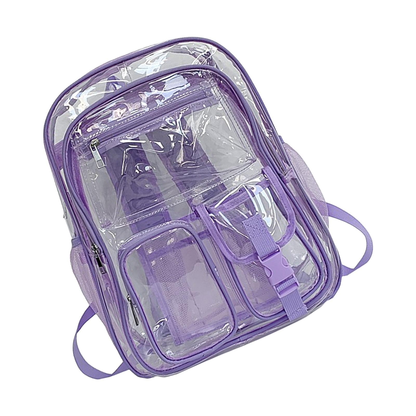 Generic Bolsa de transporte para libros – Mochila deportiva para niños, mochila transparente | Mochila escolar de gran capacidad y bolsillos, cómoda y transparente, mochila de viaje impermeable
