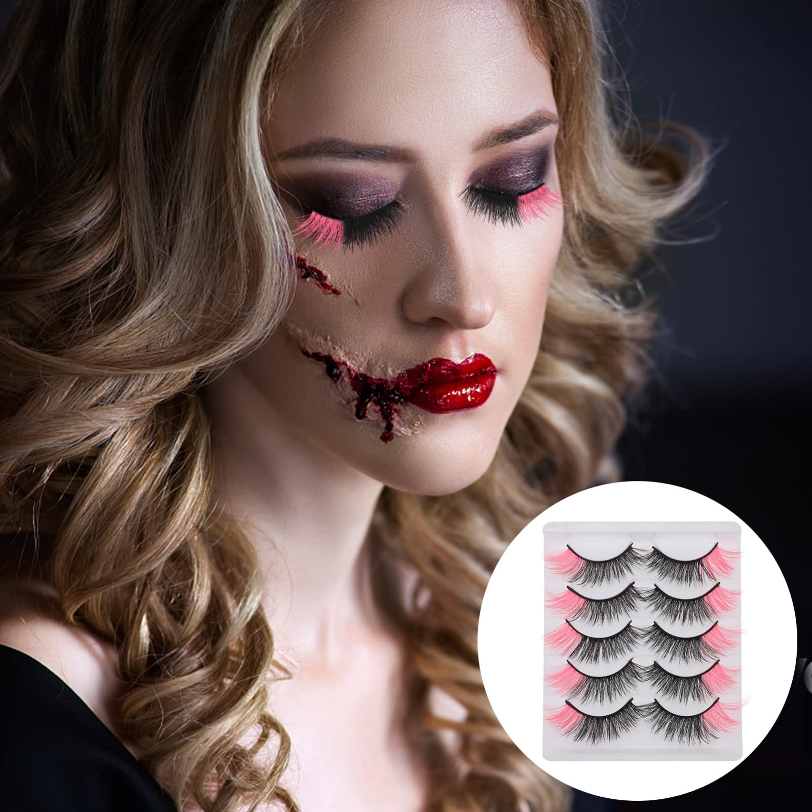 Baluue 25pares Pestañas Postizas De Color Fluorescente Extensiones De Maquillaje Reutilizable Para Bodas y