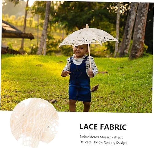 Miniatura 9 de Veemoon 2 parasoles de novia sombrillas para fotografía bordado de novia para niños flores damas disfraz tela de encaje decorativo floral azul