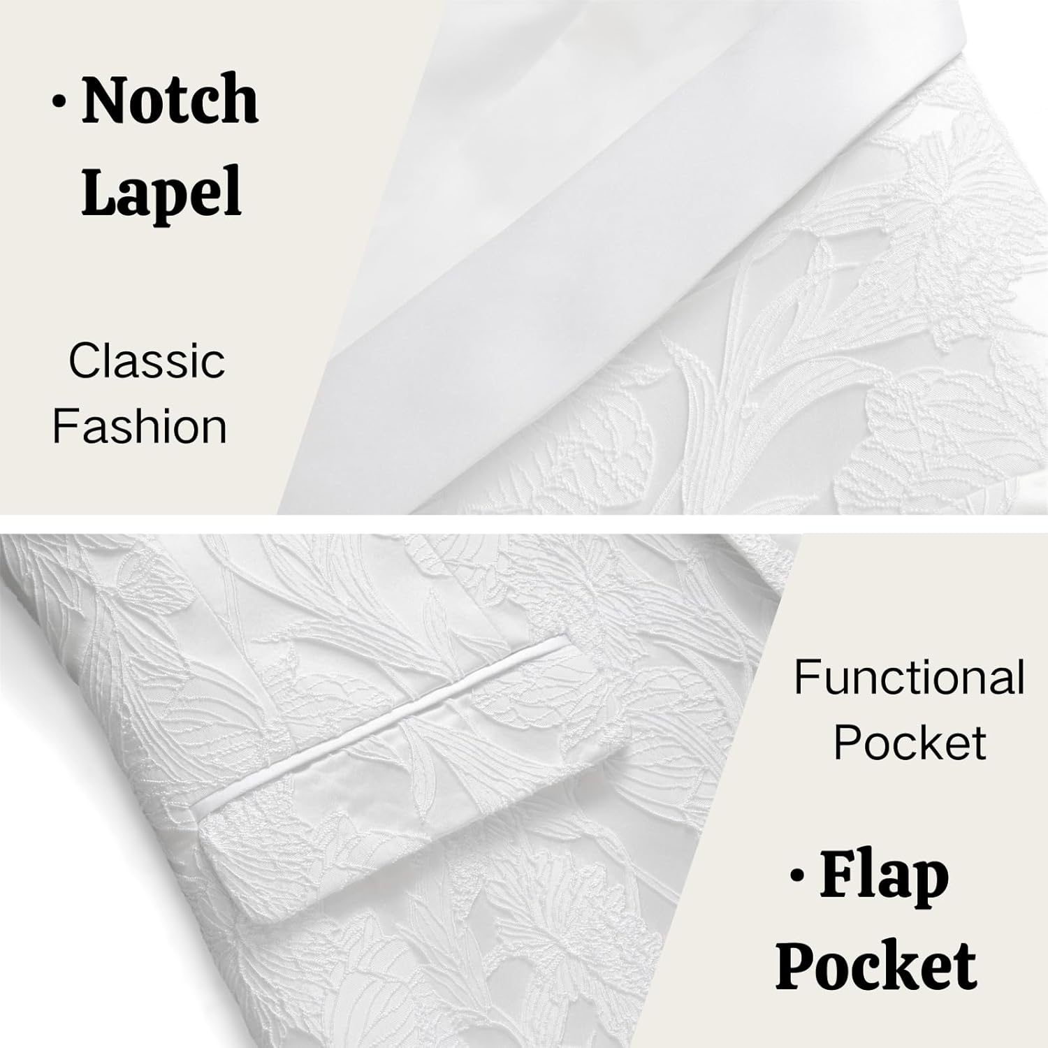 UNINUKOO Mens Suits 3 Piece 1 Button Prom Floral Wedding Shawl Lapel Casual Tuxedo Suit Set