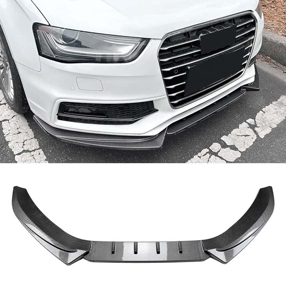 Przedni zderzak samochodu Splitter Spoiler Dyfuzor Lip dla Audi A4 S4 B8.5 Sline 2013 2014 2015 2016 Stylizacja samochodu Body Kit Akcesoria zewnętrzne,Carbon Fiber Look