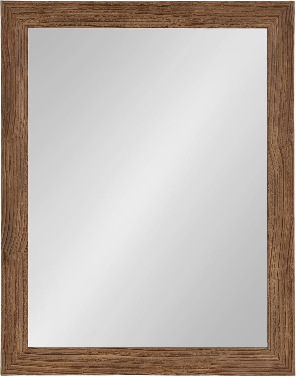 Kate and Laurel Travon Traditional Wood Framed Rectangle Bathroom Vanity Mirror, 22 x 28, Brown, Farmhouse Rectangular Bathroom Mirror for Over Sink or for Use as Entryway or Living Room Decor