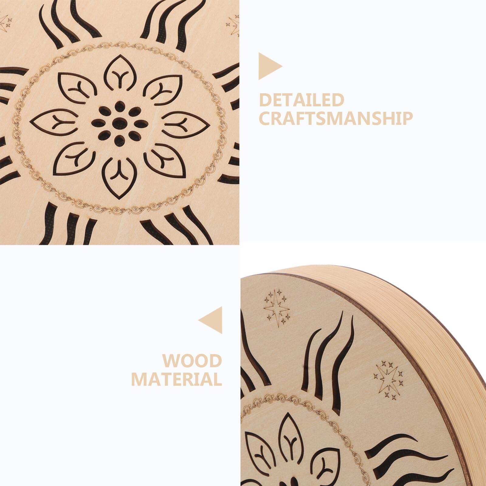 Tamburo Pioggia 8 Pollici in Legno, Strumento Musicale Etnico | Suono Realistico della Pioggia, Forma Disco Beige, Finiture Artistiche, per Collezionisti e Amanti Musica